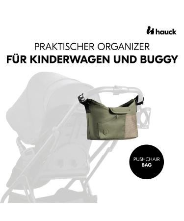 Hauck Large Stroller Organizer Bag - Diaper Bag with Cup Holder | Easy Fastening & Accessibility (Olive) - Ideal for Buggy & Baby Strollers - Buy Online on GoSupps.com