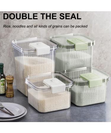Sions Fully Transparent Rice Dispenser Grain Rice Storage Jar with Sealing Lid Large-Capacity Kitchen Airtight Storage Box Wide-Mouth Sealed Jar with Time Scale Green 17 * 24.2cm Green 17*24.2cm - Buy Online on GoSupps.com