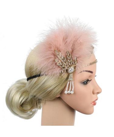 Buy SharPepublic Women's 1920s Pink Headband - Strass Pearls Hairband for Costume & Cocktail Accessories - International Shipping Available - Buy Online on GoSupps.com