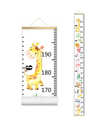 Growth Chart Kids JOKUN Height Charts Canvas Wall Hanging Measure Growth Chart Rulers Removable for Nursery Kids Boys Girls Bedroom Wall Decor