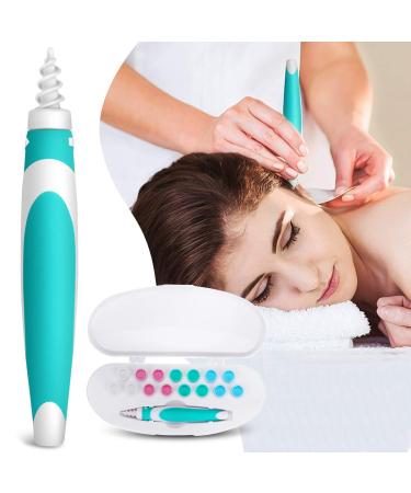 ARTISTORE Ear Wax Remover  Upgraded Ear Wax Cleaner  Soft Silicone Spiral & Safe Earwax Removal Tool  q-tip Replacement  with 16 Replacement Heads  for Adults & Kids  for Family (Green)