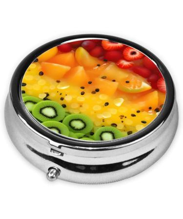 Fresh Fruit Round Pill Box Organizer - 3 Compartments | Portable Travel Pill Box for International Shipping - Buy Online on GoSupps.com
