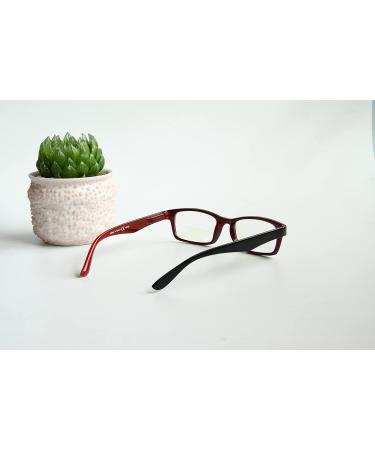 Eyekeper Computer Reading Glasses with Spring Hinges | UV Protection Anti-Blue Light Scratch-Resistant | Yellow Tinted BB40 Lens in Black/Red - 4.0 Diopters - Buy Online on GoSupps.com