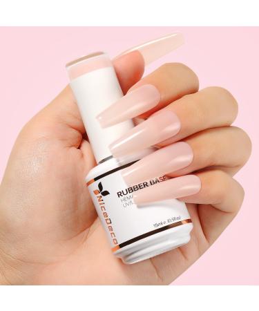 Nicedeco Rubber Base Gel Rosa 15ml - LED UV Soak Off Nail Gel for Manicure | Perfect for Nail Art - Buy Online on GoSupps.com
