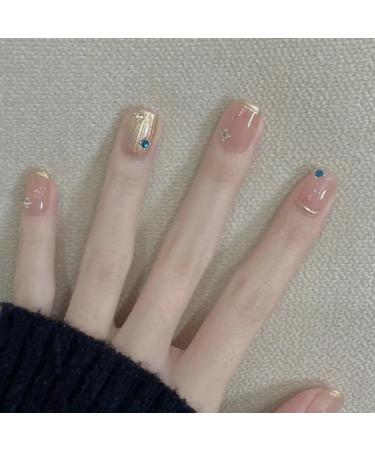 Handmade Nail Wearing Simple and Gentle Style Naked Color Nail Magic Mirror Powder French Style Whitening False Nail Patch (Size : M) - Buy Online on GoSupps.com