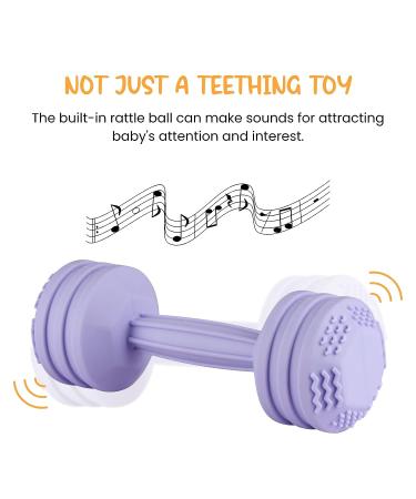 Silicone Baby Dumbbell Teether Toy - Weight Rattle Sensory Toy for Boys and Girls - Perfect Gift for Toddlers - Buy Online on GoSupps.com