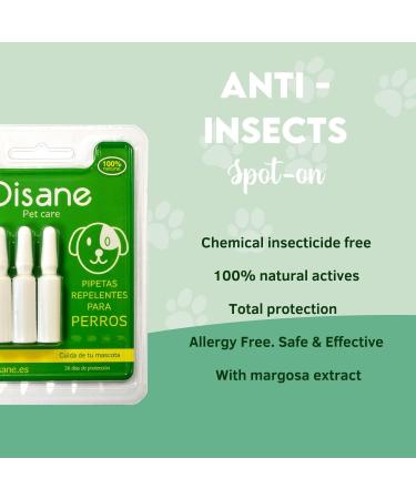 Disane Natural Anti-Parasite Pipettes for Dogs | 4 Units | 4 Months Flea Tick & Mosquito Protection | Non-Toxic & Safe for Pets - Buy Online on GoSupps.com