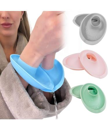 1 Pair of Silicone Wristbands Keep You Clean and Dry While Washing Your face! Sky Blue