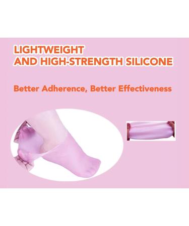 2 Pairs Silicone Moisturizing Socks for Dry Cracked Feet - Foot Spa Pedicure Repair & Softening - Fits Up to Size 9 - Pink & Beige - Buy Online on GoSupps.com