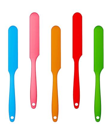 5 Pieces Non Stick Wax Spatulas Large Hard Wax Sticks Silicone Spatula Hair Removal Waxing Applicator Reusable Scraper for Home Salon Body Use 5 Colors