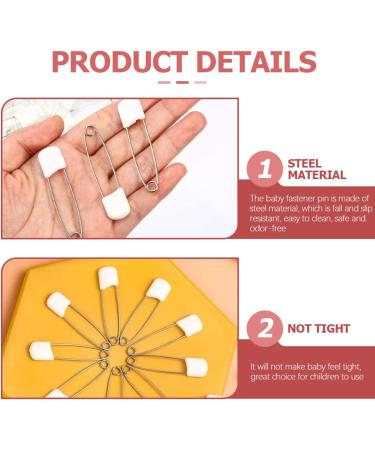iplusmile 500 Pcs Plastic Safety Pin with Locking Diaper Head - White Steel Pins for Baby Clothing and Diapers - Buy Online on GoSupps.com