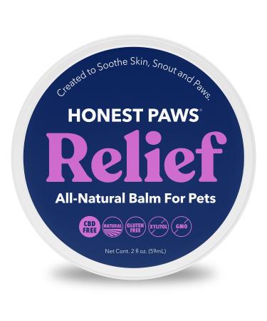Honest Paws Dog Paw Balm - Pad Relief Soother Moisturizer Protection Wax - All Natural All Weather Foot Butter Heals Repairs Pet Paws and Noses from Heat and Cold 2 Ounce
