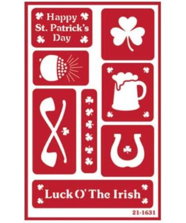 Armour Etch Over N Over Reusable Glass Etching Stencils - Irish Theme with Shamrock, Clover, Celtic Knot, Harp Designs - Buy Online on GoSupps.com