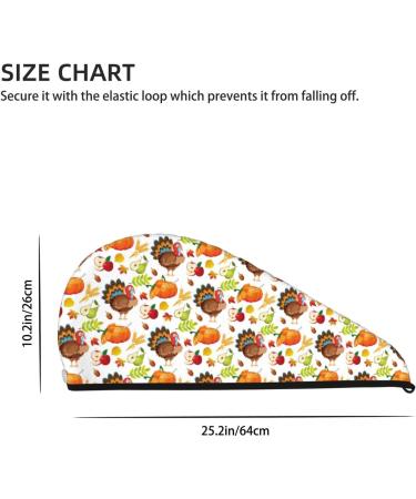 Quick-Dry Hair Towel Wrap | Thanksgiving Turkey Design | Hair Drying Towel Turban for Fast Hair Drying - Buy Online on GoSupps.com