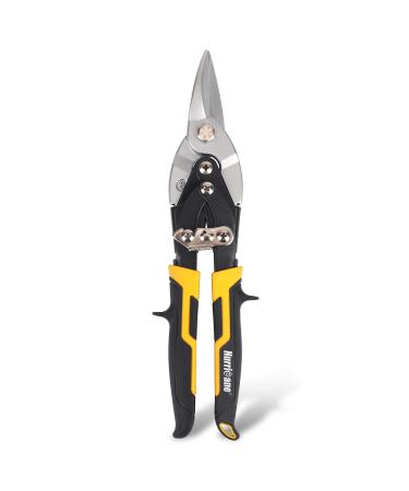 Hurricane 10 Inch Aviation Tin Snips Aviation Snips for Cutting Metal Sheet Heavy Duty Sheet Metal Cutter Shear Cr-Mo Straight Cut High Leverage Aviation Snip Up to 40% Labor Saving High Leverage 10 inch Straight Cut