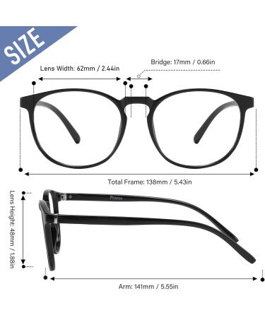Przene Blue Light Blocking Glasses for Women & Men - Retro Round Black Computer Glasses - Buy Online on GoSupps.com