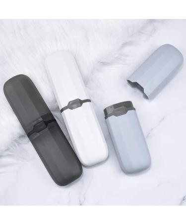 Yasmous Portable 3-Piece Toothbrush Set | Etui Plastic Travel Storage Box for Camping & School | Black Gray Blue White - 701-02563 - Buy Online on GoSupps.com