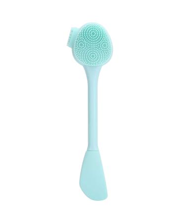 Raguso Manual Silicone Face Scrubber Facial Cleansing Brush Silicone DIY Blending Pen Makeup Cleaning Brush(Green)
