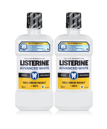 Listerine Advanced White Multi-Effect Mouthwash NEW 2 x 500ml