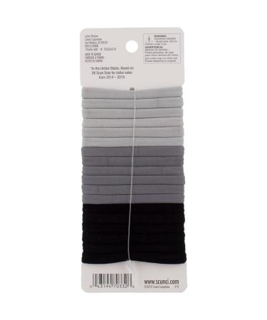 Scunci No Damage Hair Ties - 18 Pcs Elastic Ponytailers in Gray Shades - Buy Online on GoSupps.com