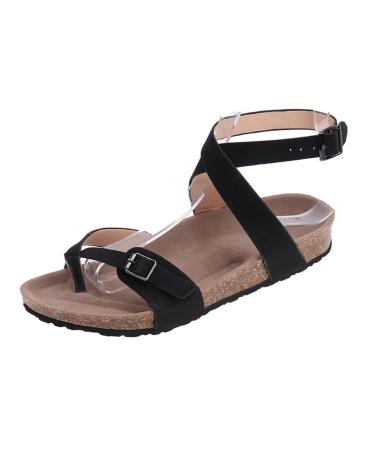 Yytcsjz Orthopedic Bunion Corrector Sandals Women Orthotic Sandals with Arch Support Open Toe Breathable for Bunion Splints Toe Separator Hallux Valgus (Color : Black Size : 8.5) 8.5 Black