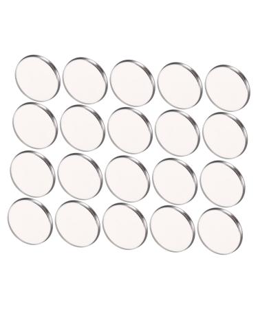 Didiseaon 20pcs Round Eye Shadow Empty Tray Pan Organizer Rack Serving Tray Round Empty Eyeshadow Beige Makeup Bag Lipsticks Holder Highlighters Plates Stainless Steel Magnetic Bracket Miss