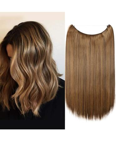 Silk-Co hair extension with rubber band smooth extensions with invisible cord synthetic hair part such as real hair hair sealing hair extensions for women chocolate brown & brown 50cm 50 cm chocolate brown mix brown - Buy Online on GoSupps.com