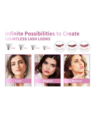 Beauty7 DIY Eyelash Extension Kit - Beginner Lash Kit for At-Home Application - 10D Cluster Lashes with Remover Cream, Adhesive Glue, and Curved Tweezer - Buy Online on GoSupps.com