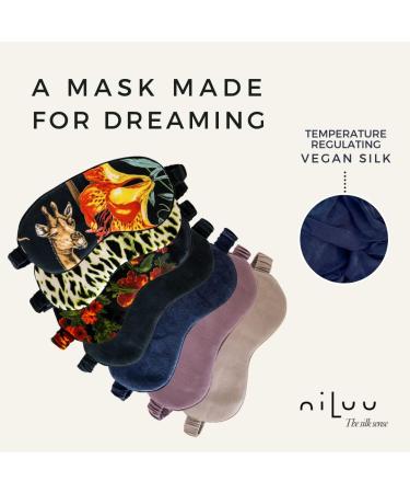 Niluu Luxury Vegan Silk Sleep Mask | Super-Smooth & Comfortable Night Eye Mask for Men and Women | Midnight Blue - Buy Online on GoSupps.com