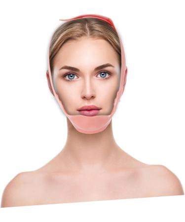 FRCOLOR Silicone Beauty Double Chin Tape Face Tape Lift V Line Face Belt Broom Stick Witch Sign Cotton Zip Pouch Pink Strap Silica Gel Small Powder Thin Face - Buy Online on GoSupps.com