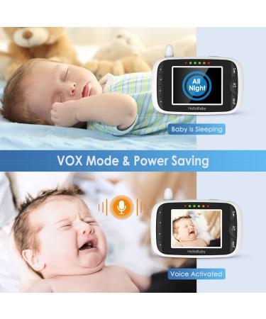 Hello Baby Monitor with Camera and Audio, LCD Display Video Baby Monitor - No WiFi, Infrared Night Vision, Temperature Screen, Lullaby, Two-Way Audio and VOX Mode (HB66) - Buy Online on GoSupps.com