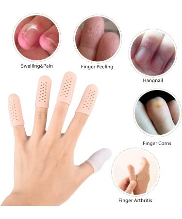 RosewineC 12pcs Gel Finger Cots - Silicone Finger Protectors for Hand Eczema & Arthritis Relief (2 Colors) - Buy Online on GoSupps.com