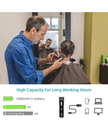 Electric Cordless Hair Clippers for Men Quiet LCD Display USB Rechargeable Beard Cutter Hair Trimmers Set Professional Grooming Haircut Kit for Adults Kids - Buy Online on GoSupps.com