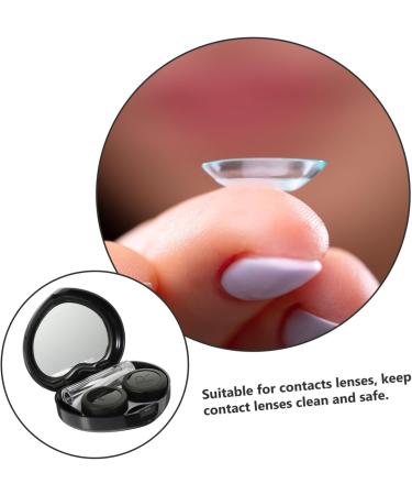 Buifulsic Contact Lens Container - Stylish 3-in-1 Travel Case for Colored & Halloween Contacts | Miss PP Black | Durable & Compact Design (7.2x5.8x2cm) - Buy Online on GoSupps.com
