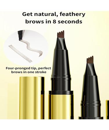 2pack New Eyebrow Pencil with Eyebrow Gel 2in1 Microblading Eyebrow Pen with 4 Tip Gel and Eyebrow Brush Effortlessly Creates Natural Looking Eyebrows Brown - Buy Online on GoSupps.com