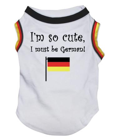 Petitebelle I'm So Cute I Must Be German Puppy Dog Shirt (White/Flag XXX-Large) White/Flag XXX-Large
