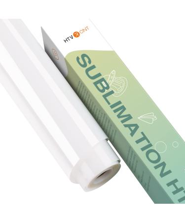HTVRONT Clear HTV Vinyl for Sublimation - 12 X 15FT Matte Sublimation Vinyl for Light-Colored Shirts - Washable Sublimation HTV for Cotton Fabric T-Shirt  Pillow  Bag Matte 15FT