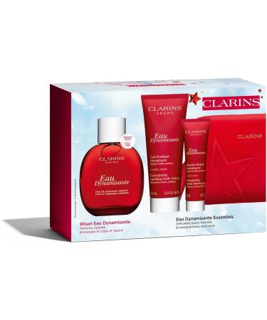 Clarins Gift Set | Eau Dynamisante Essentials 230ml | Worth 64 | Eau Dynamisante Treatment Fragrance Eau Dynamisante Energizing Shower Gel 30ml Eau Dynamisante Energizing Body Lotion 100ml - Buy Online on GoSupps.com