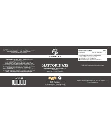 Qidosha Nattokinase Capsules - 2800 FU Vegan GMO-Free Soybeans 240 pcs No Vitamin K2 - Highest Enzyme Activity - Buy Online on GoSupps.com