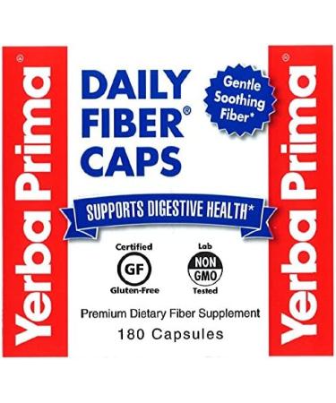 Yerba Prima Daily Fiber Caps - 180 Capsules for Digestive Health & Wellness - Buy Online on GoSupps.com