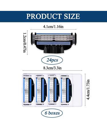 XSYKJGS MACH-3 Replacement Blades - 24 Professional Razor Blades for Men | Wet Razors Clean Beard & Leg Hair - Buy Online on GoSupps.com