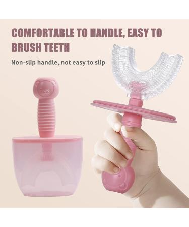 RALIS 3 PCS Kids U Shaped Toothbrushes | Training Baby Toothbrush with Food Grade Silicone Head | Ages 2-6 | Pink, Blue & Green - Buy Online on GoSupps.com