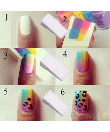 8 Color Gradient Nails Soft Sponges - Nail Art Stamping Tool for Perfect Fade Manicure - Buy Online on GoSupps.com