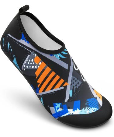 Homitem Water Shoes - Quick-Dry Aqua Yoga Socks for Men and Women - Surf, Swim, and Beach Pool Shoes - Graffiti Colorful Design - Size 8.5-9.5 Women/7.5-8.5 Men - Buy Online on GoSupps.com