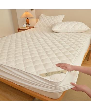 Buy MHXY Waterproof Mattress Protector - Cooling Breathable & Soft Cushion Deep Pocket 120x200cm - Innocent Blue - Buy Online on GoSupps.com