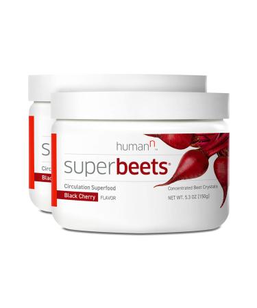 HumanN SuperBeets Circulation Superfood Concentrated Beet Powder Nitric Oxide Boosting Supplement (Black Cherry Flavor, 5.3-Ounce, 2-Pack)