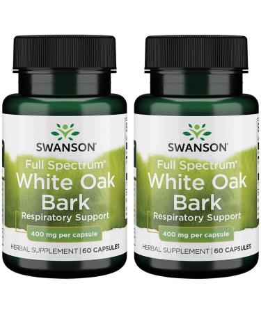 Swanson Full Spectrum White Oak Bark 400 Milligrams - 60 Capsules