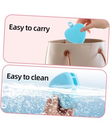 Handheld Facial Cleansing Brush Silicone Face Scrubber Heart Shaped Face Brush Manual Exfoliating Brush Double Side Face Brush Facial Exfoliator Heart-shaped Silica Gel Washbasin 9.8x8.4cm - Buy Online on GoSupps.com