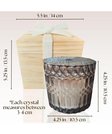 Healing Crystal Candle - 14oz Soy Wax with White Moonstone Smoky Quartz & Obsidian | Manifestation for Self-Discovery & Negative Energy Clearing - Buy Online on GoSupps.com