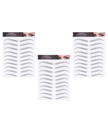 OHPHCALL Artificial Eyebrows 3 Sheets Waterproof Eyebrow Stickers Water Proof Stickers Brow Makeup Grooming Shaping Eyebrow Tool 1 count (Pack of 1) Black